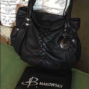B Makowsky Black Leather